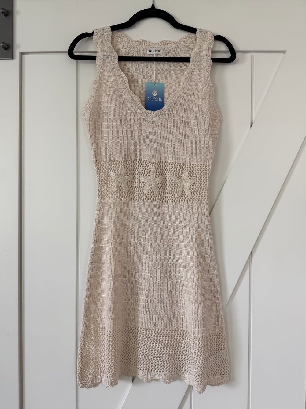 Cupshe Starfish Beige Crochet Cover-Up Mini Dress - Picture 2 of 8